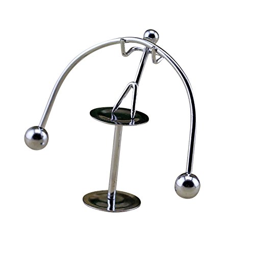Sunnytech Mini Steel Balance Toy Weightlifter Kinetic Art balance Toy Balancing Decompressive Science Psychology Home Offic Decor Desk Decor Toy WJ043