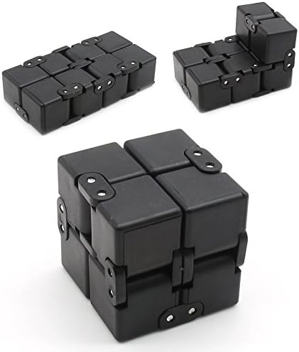 Fidget Cube in Style With Infinity Cube Pressure Reduction Toy - Killing Time Toys Infinite Cube For ADD, ADHD, Anxiety, and Autism Adult and Children (Black)