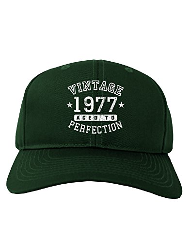 TooLoud 40th Birthday Vintage Birth Year 1977 Adult Dark Baseball Cap Hat - Hunter Green