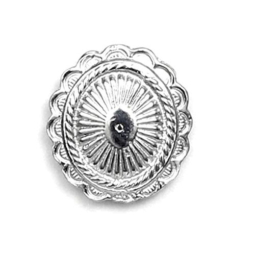 Pewter Oval Concho Scarf Pin with Magnetic Back Closure- No holes in fabric - Gift Packaged -Southwestern and Equestrian Fashion - Handcrafted in USA