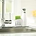 Casabella Sink Sider Kitchen Soap Pump and Sponge Caddy, White/Gray