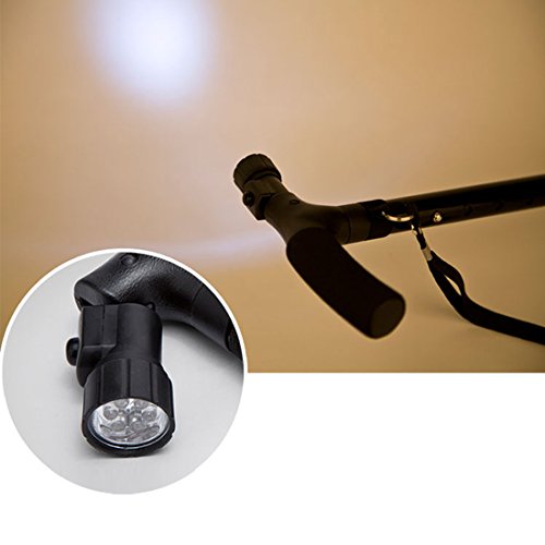 Sminiker Professional LED Folding Walking Cane with Carrying Bag for Old Gentleman or Lady Aluminum Alloy Foldable Cane with Light