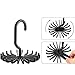 BigOtters 4 PCS 360 Degree Rotating Scarf Hanger Adjustable Twirl Tie Rack Tie Belt,Hanging Holder Storage Hook for Belt Bra Tank Top Tie Scarf Purse (Black, Medium)