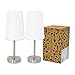 Brushed Nickel Table Lamp with White Lamp Shade Set of 2 by Light Accents - 14.25