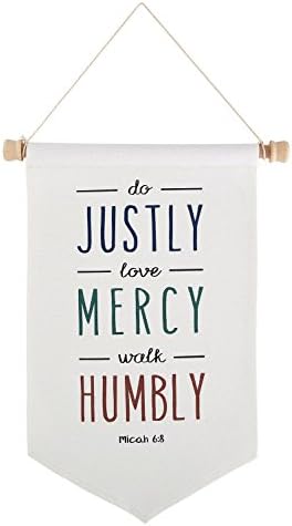 Faithworks Upon Grace Canvas Wall Banner, Justly, Mercy, Humbly
