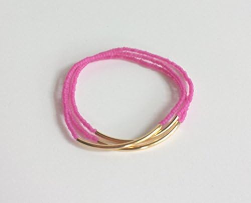 Hot Pink Noodle Bracelet, Set Of 3 Stretchy Bracelets