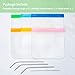 Wattne Large 6-pack Reusable Sandwich Bags, Reusable Leakproof Ziploc Kids Snack Bags, FDA Grade PEVA Biodegradable Storage Baggies for Food,Lunch,Make-up( + 3 Metal Straws + 1 Straw Brush) Multicolor
