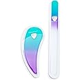 Bona Fide Beauty Ergonomic Nail File Set - 2PC Czech Glass Ergofile Set for Natural Nails and Acrylic Nails (Pastel Green and Violet)
