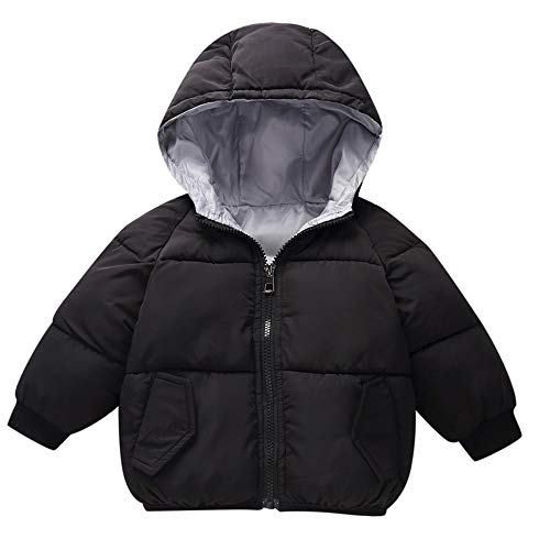 WARMSHOP Kids Baby Boys Down Coat,Long Sleeve Solid Fall Winter Warm Thick Pocket Snowsuit Zipper Hooded Jacket