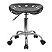 Flash Furniture Taylor Vibrant Black Tractor Seat and Chrome Stool