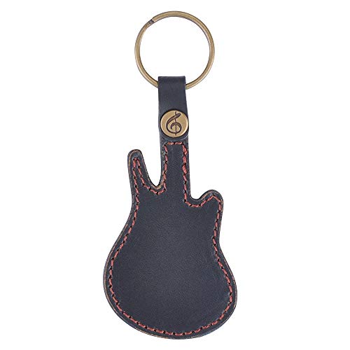 New Guitar Pick Holder, PUNK Pick Holder Case Leather Key Chain, 5 Picks/Bag (Black-upgrade) - Thumbnail 2