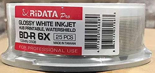 image for RiData PRO BD-R Glossy 6X Professional Grade Blu-ray, White Inkjet Hub