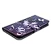 for Galaxy S6, Leathlux Purple Flower Wallet PU Leather Case with Stand and Card Slots, Magnetic Flip Folio Protective Skin Cover for Samsung Galaxy S6 SM-G920…