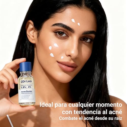 Dr.Leo Suero Anti-Acné con Ácido Salicílico 1.8% Loción secante para granos piel sensible propensa al acné Con Niacinamida alivio rápido atenúa manchas ideal para brotes nocturnos y menstruales 20 ml