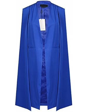 Richlulu Womens Lightweight Open Front Longline Blazer Cloak Cape Trench Coat