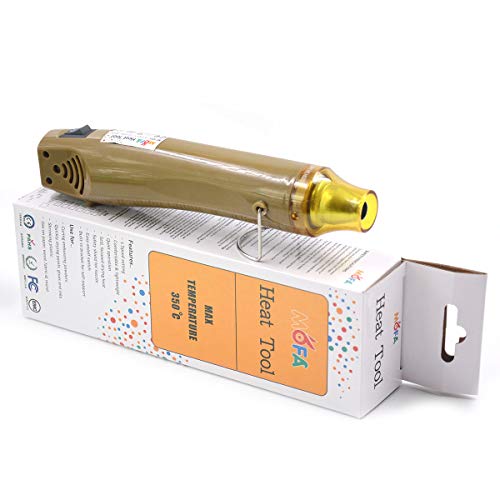 New Heat Gun,mofa Hot Air Gun Tools Shrink Gun with Stand For DIY Embossing And Drying Paint Multi-Purpose Electric Heating Nozzle 300W 110V (Golden,Yellow)