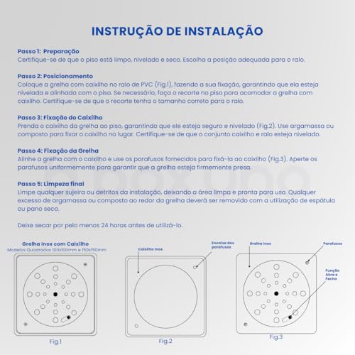 Ralo Grelha Quadrada Tampa Ralo 15x15cm Com Caixilho Ralo Banheiro Com Porta Grelha Abre e Fecha Anti Odor Em Aço Inox 430 Polido Resistente à Corrosão