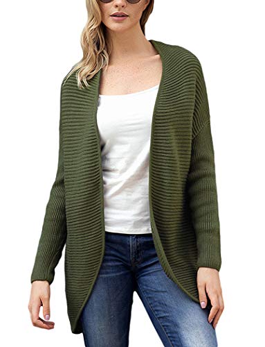 YIHUAN Women's Ribbed Lace up Back Knit Cardigan Sweater