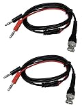 Tetra-Teknica TMA016 BNC Male to Non-Stackable Dual Banana Plugs Test Lead for Oscilloscope, 40 Inch, 2 Sets