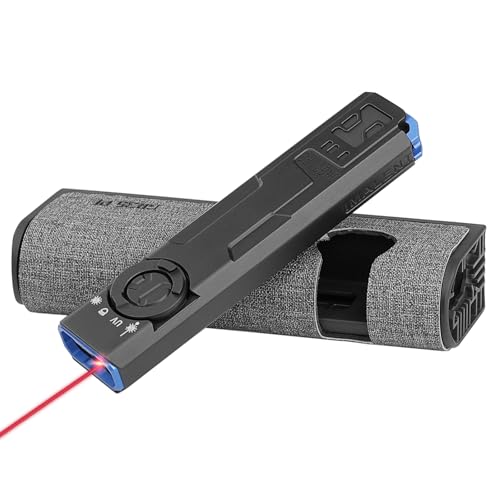 IMALENT GR35 Rechargeable EDC Torch, 2800 Lumens, 4 in 1: Light with Red Beams, UV LED, White Light and Red-blue Flashing Flashlight, Anti-Slip Grip, Super-Thin Build Flat for Outdoors, Emergency