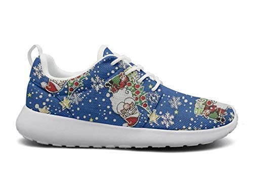 FEWW11 Women Fashion Lightweight Shoes Sneakers Santas Merry