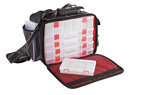 Fox Rage Voyager Large Stacker, Angeltasche inkl. 7 Angelboxen / Tackleboxen, Anglertasche zum Spinnfischen, 48x30x24cm…