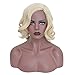 YuHe Blonde Short Curly Wig Synthetic Fiber Heat Resistant Wig Costume Cosplay Hair Replacement Wig for Women