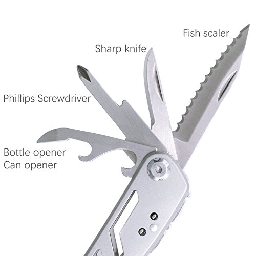 Xcellent Global 24-in-1 Multitools Folding Plier, Outdoor Survival Portable Multi function Pocket Knife Tool Set, Stainless Steel, HG200