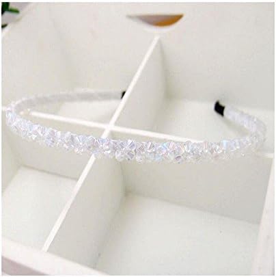 Dickness Fashion Women Bridal Crystal Beads Wedding Tiara Headband Hair Band Colors: White
