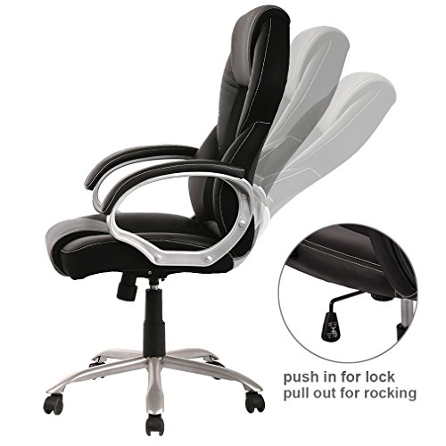 Office Chair High Back Desk Computer Ergonomic Task Executive Chair with PU Leather for Home Furniture