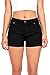 Wax Women's Juniors Perfect Fit Mid-Rise Denim Shorts Black Small