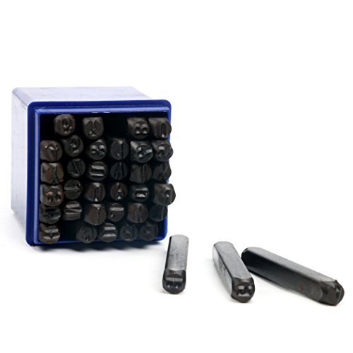 YaeTek Number & Capital Letter Punch Set 36 Pc Letters Alphabet A-z Numbers 0-9 Stamps Jewelry Making Tools (6mm 1/4) - Thumbnail 5