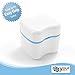Denture or Retainer Bath with Basket - European Style - Standard - Sky Blue