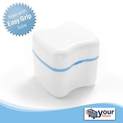 Denture or Retainer Bath with Basket - European Style - Standard - Sky Blue