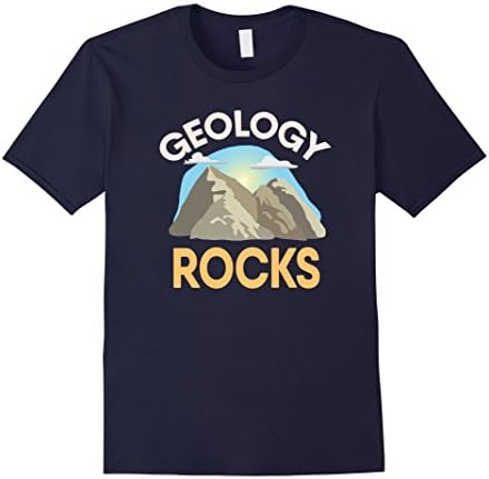 Mens Geology Rocks | Illustrated Geology T-Shirt Large Navy