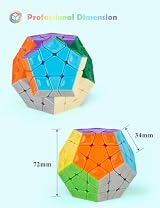 ROXENDA Dodecahedron Cube Speed Cube 12-Surface Stickerless Easy Turning view 2