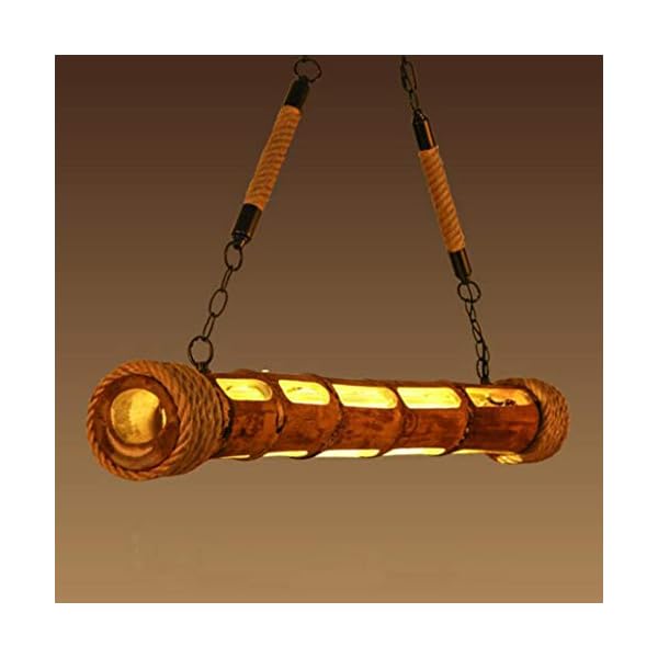 HYQJUNE Vintage Hanfseil Bamboo Pendelleuchten Retro Seilleuchte Kronleuchter HÃ¤ngeleuchten HÃ¤ngend HÃ¤ngelampe HÃ¶henverstellbar E27 Industrial HÃ¤ngeleuchten Handgewebt Lampen Lampe Leuchte – Bild 3