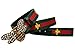 Rhinestone Stone Bee Buckle Lady Pearl Web Genuine Leather Strap Women Belts (31