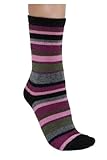 Cashmere Blend Striped Socks Crew 9 Colors Available Womens Soft and Warm