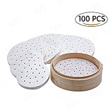 Perforated Parchment Paper Liners - 100pcs - 9 Inch Round - Perfect for Air Fryer, Steaming Basket - Eco Friendly