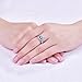 Veunora 925 Sterling Silver Created 5x5mm Blue and Pink Topaz Filled Twisted Ring Band for Women Size 8