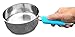 Clip On Kitchen Food Strainer for Spaghetti, Meat, Pasta, & Ground Beef Grease, Colander & Sieve Snaps or Clips Onto Bowls, Pots & Pans Includes Silicone Drainer, Brush & Garlic Peeler (Black)