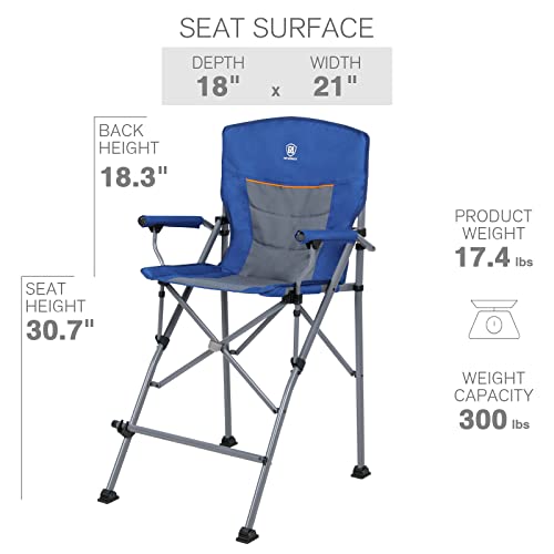 EVER ADVANCED Tall Directors Chair 31", Portable Folding Chair, Bar