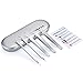 VOBAGA Blackhead Remover Pimple Comedone Extractor Tool Curved Acne Removal Kit,Treatment for Blemish,Whitehead Popping,Fat Particles,Zit popper with Silver Metal Case (Tweezers Kit 5pcs)