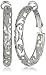 Sterling Silver Diamond-Cut Filigree Hoop Earrings