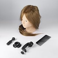 Cumtur Hair Styling Supplies,26 inch Brown Training Mannequin Head Hairdressers Dummy Hairstyles Long Hair Dolls Heads Mannequin Head for Makeup Practice