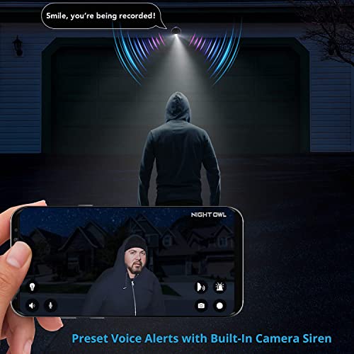 Night Owl 8 Channel 4K Bluetooth DVR with 1TB Hard Drive and 4 Wired 4K Spotlight Cameras with Audio Alerts and Sirens
