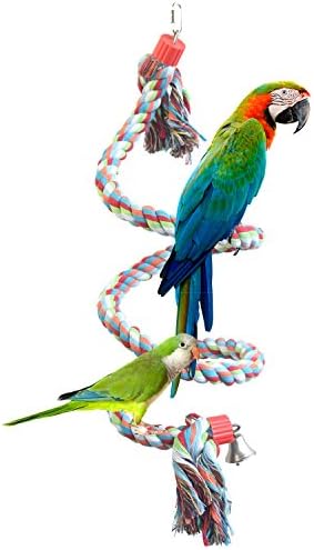 Parrot Toys, Itery Colorful Cotton Rope Bungee Cage Toys 63 inch Parrot Chewing Toy