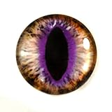 30mm Brown and Purple Cat or Dragon Fantasy Glass Eye Single Cabochon Taxidermy Pendant Doll Making Art Sculpture or Jewelry Crafting Supply