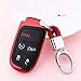 MAXMILO Soft TPU Case Cover Protector Case for Jeep Key Fob, Car Remote Key Fob Case for Jeep Grand Cherokee Renegade Fob Remote Key+Keychain (red)